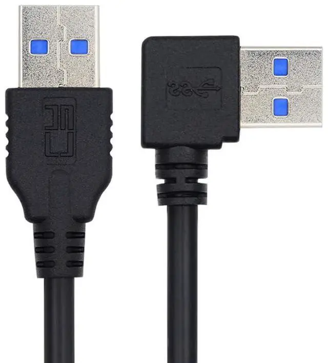 Main image of Vszerda USB 3.0 Angled Type-A Male to Straight 3.0 Type-A Male 5Gbps Data Cable Left Angled 90 Degree 40cm