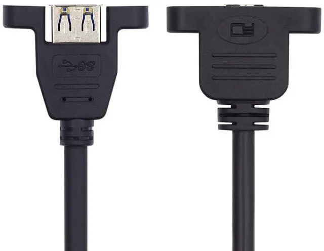 Main image of Vszerda Type-A USB 3.0 Female to Micro 3.0 Type-B Female Data 5Gbps Sync Cord Screw Mount Type Extension Cable 50CM