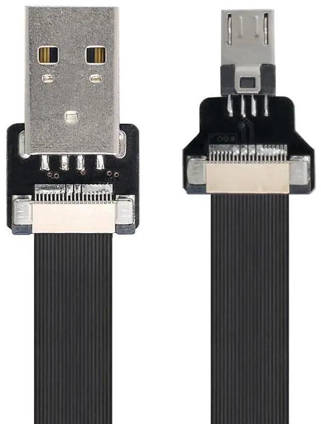 Alt view image 5 of 7 - Vszerda 1.0M USB 2.0 Type-A Male to Micro USB 5Pin Male Data Flat Slim FPC Cable for FPV & Disk & Phone