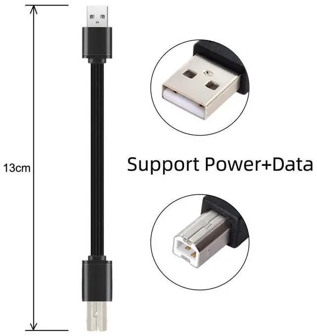 Alt view image 4 of 7 - Vszerda USB2.0 Type-B Male to USB 2.0 Type-A Male Data Flat Slim FPC Cable 13cm for Scanner & Disk & Printer