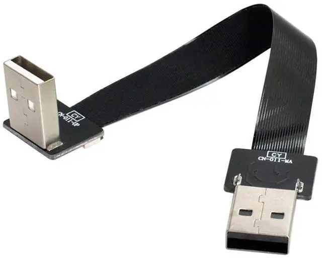 Alt view image 7 of 7 - Vszerda 2M Up Angled USB 2.0 Type-A Male to Type-A Male Data Flat Slim FPC Cable 90 Degree for FPV & Disk & Scanner & Printer