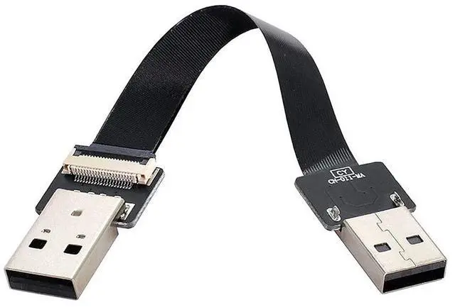 Alt view image 5 of 7 - Vszerda 0.5m USB 2.0 Type-A Male to Type-A Male Data Flat Slim FPC Cable for FPV & Disk & Scanner & Printer