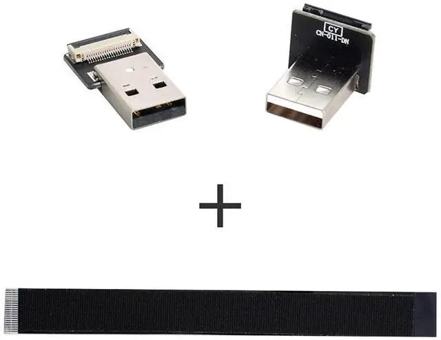 Alt view image 5 of 7 - Vszerda 0.5M Down Angled USB 2.0 Type-A Male to Type-A Male Data Flat Slim FPC Cable 90 Degree for FPV & Disk & Scanner & Printer