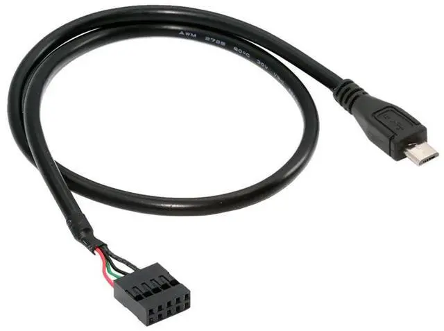 Alt view image 2 of 7 - Vszerda USB 2.0 9pin 10pin Motherboard Header to Micro USB 5Pin Adapter Extended Cable 1.65FT/50CM for Mini Monitor Sensor Panel Camera