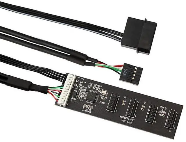 Main image of Vszerda USB 2.0 9pin 10pin Header 1 to 4 Female Splitter Extension Cable HUB with IDE 5V Power Connector Adapter Port Multilier