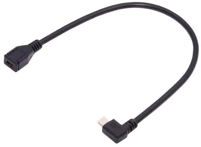 Alt view image 2 of 7 - Vszerda Mini B USB 5Pin Male to Female Extension Cable Type B 90 Degree Left Angle Charger Cord 30cm for GPS Camera