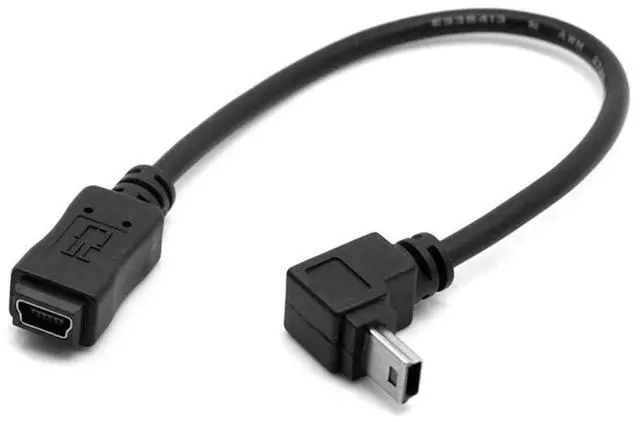 Alt view image 4 of 7 - Vszerda Mini B USB 5Pin Male to Female Extension Cable Type B 90 Degree Up Angle Charger Cord 20cm for GPS Camera