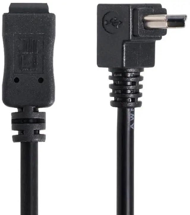 Alt view image 5 of 7 - Vszerda Mini B USB 5Pin Male to Female Extension Cable Type B 90 Degree Up Angle Charger Cord 20cm for GPS Camera