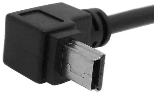 Alt view image 4 of 7 - Vszerda Mini B USB 5Pin Male to Female Extension Cable Type B 90 Degree Down Angle Charger Cord 20cm for GPS Camera