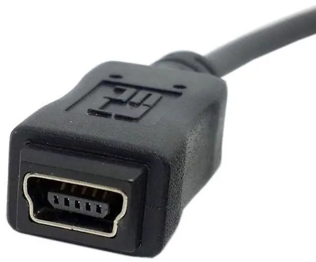 Alt view image 3 of 7 - Vszerda Mini B USB 5Pin Male to Female Extension Cable Type B 90 Degree Down Angle Charger Cord 20cm for GPS Camera