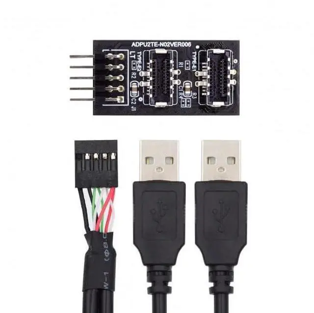 Alt view image 3 of 7 - Vszerda Key-A Type-E Dual USB 3.1 Front Panel Socket to USB 2.0 Type-A 9Pin 10Pin Mainboard Header Male Cable Extension Adapter