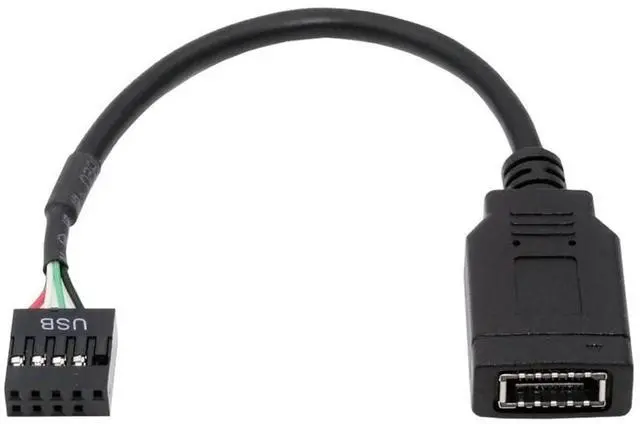 Main image of Vszerda USB 3.1 Front Panel Socket Single Type-E Key-A to USB 2.0 9Pin 10Pin Male Motherboard Header Extension Cable Mainboard Adapter Cord 15cm