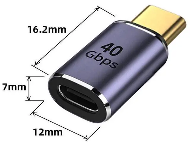 Alt view image 2 of 7 - Vszerda USB4 Type C Male to Female Straight Connector 100W Power Data 8K Video Adapter 40Gbps for Laptop Phone