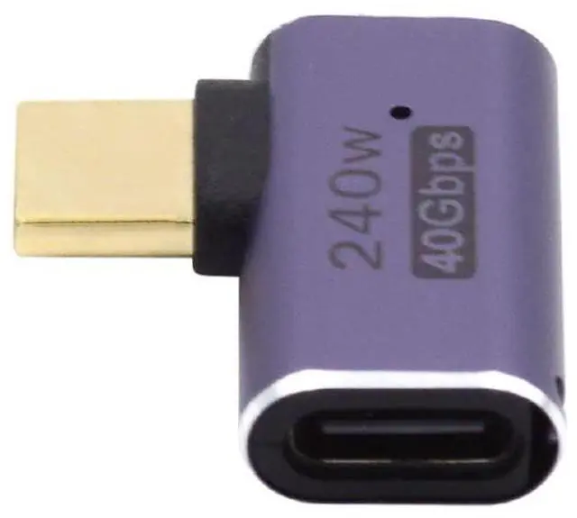 Main image of Vszerda USB4 240W 40Gbps 8K 60Hz Adapter, Type C Male to Female 240W Power 40Gbps Data 8K Video Adapter for NS Phone Laptop (Male to Female Left Right Angled)
