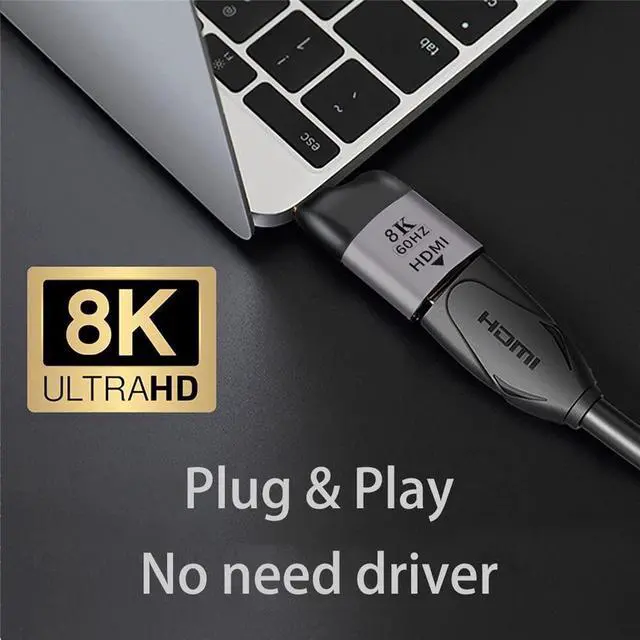 Alt view image 3 of 7 - Vszerda USB4 USB-C Type-C Source to Female HDMI 2.0 Display 8K 60HZ UHD 4K HDMI Male Monitor Adapter