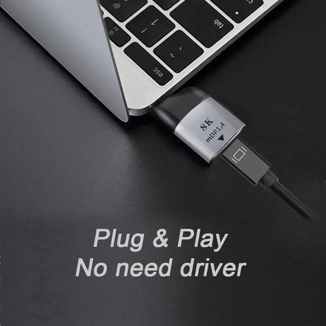 Alt view image 5 of 6 - Vszerda Type C to Mini DP Displayport Converter Adapter USB-C 8K 4K 2K 60hz for Tablet & Phone & Laptop