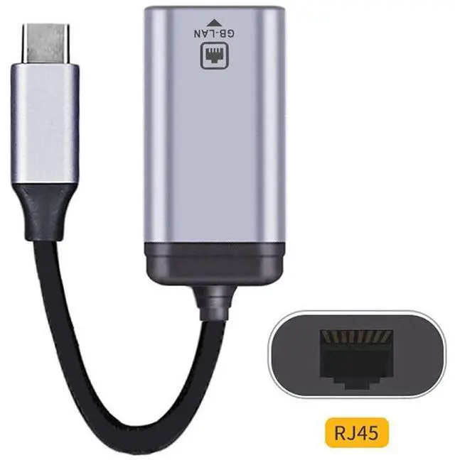 Alt view image 5 of 7 - Vszerda USB-C Type-C USB3.1 to 1000Mbps Gigabit Ethernet Network LAN Cable Adapter for Laptop