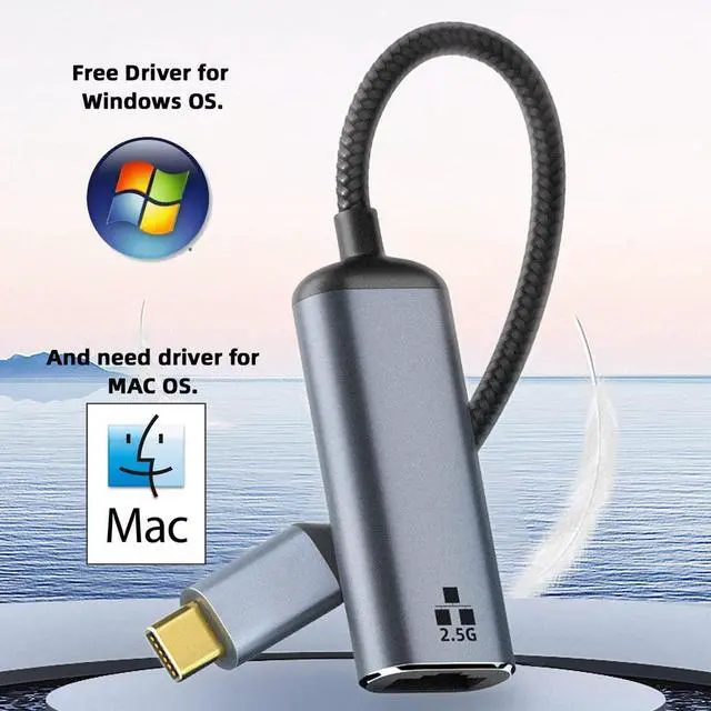 Alt view image 5 of 7 - Vszerda USB 3.1USB-C Type-C Male to 2500Mbps 2.5Gbps GBE Gigabit Ethernet Network LAN Cable Adapter for Laptop