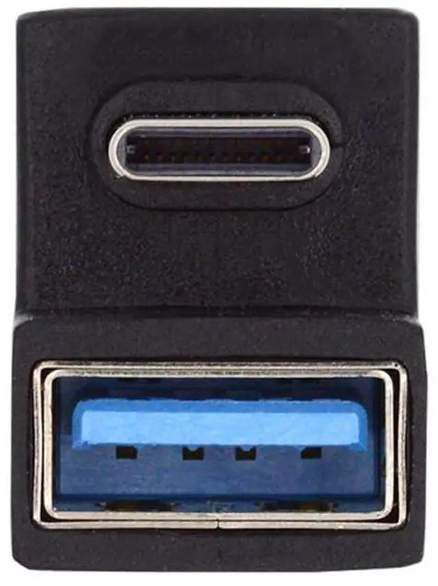 Alt view image 2 of 7 - Vszerda 180 Degree Up & Down Angled Type-C USB-C OTG to USB 3.0 Female Extension Adapter for Cell Phone & Tablet