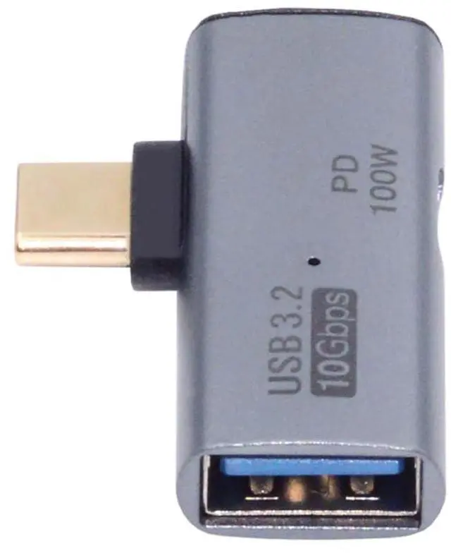 Alt view image 2 of 7 - Vszerda 2-in-1 USB-C Type-C to USB 3.0 Female Power Adapter with 100W Charging Port 10Gbps OTG Converter Laptop Tablet Phone