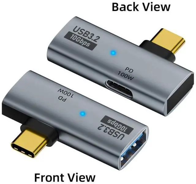 Main image of Vszerda 2-in-1 USB-C Type-C to USB 3.0 Female Power Adapter with 100W Charging Port 10Gbps OTG Converter Laptop Tablet Phone