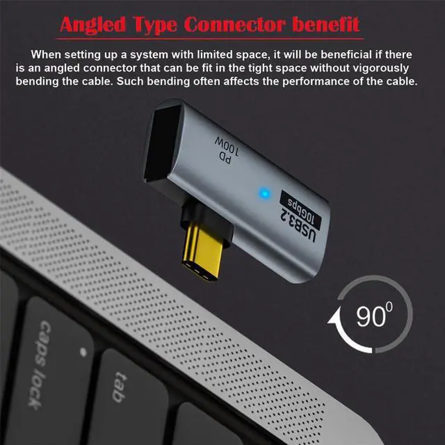 Alt view image 6 of 7 - Vszerda 2-in-1 USB-C Type-C to USB 3.0 Female Power Adapter with 100W Charging Port 10Gbps OTG Converter Laptop Tablet Phone