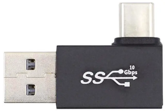 Main image of Vszerda Right Angled 90 Degree USB3.0 Type A Male to USB 3.1 Type C Male Data 10Gbps Charge Adapter for Phone Laptop