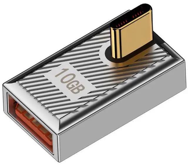 Main image of Vszerda USB 3.1 Type C Male to USB 3.0 A Female Adapter 10Gbps Mecha Cyberpunk Styles USB-C OTG Data Converter Low Profile Angled Alloy Shell