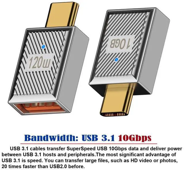 Alt view image 5 of 7 - Vszerda USB 3.1 Type C Male to USB 3.0 A Female Adapter 10Gbps Mecha Cyberpunk Styles USB-C OTG Data Converter Alloy Shell