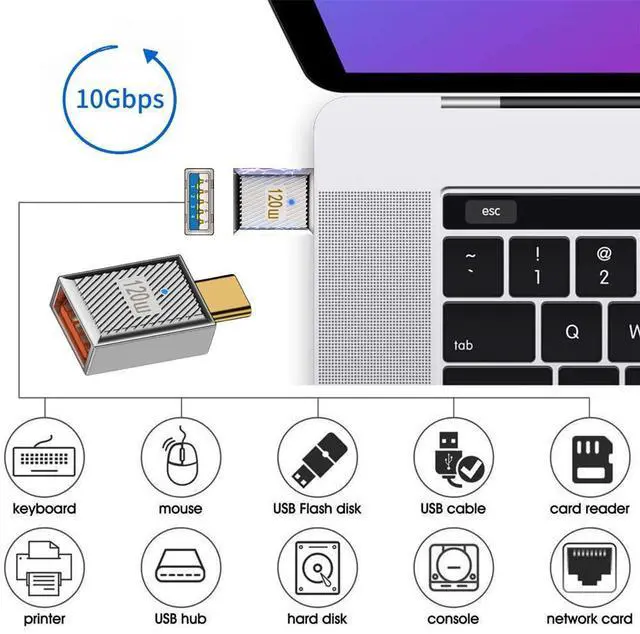 Alt view image 7 of 7 - Vszerda USB 3.1 Type C Male to USB 3.0 A Female Adapter 10Gbps Mecha Cyberpunk Styles USB-C OTG Data Converter Alloy Shell