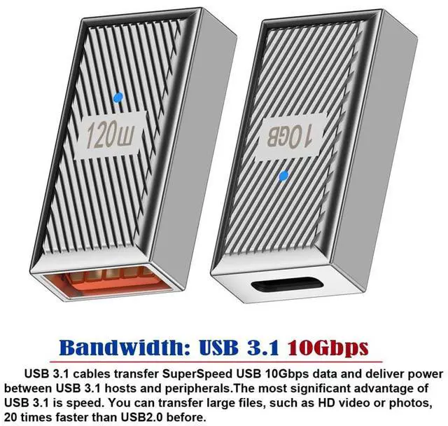 Alt view image 5 of 7 - Vszerda USB 3.1 Type C Female to USB 3.0 A Female Adapter 10Gbps Mecha Cyberpunk Styles USB-C OTG Data Converter Alloy Shell