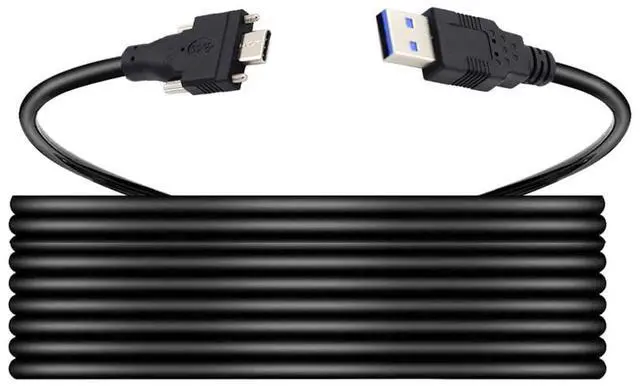Alt view image 2 of 7 - Vszerda USB C USB 3.1 Type-C Dual Locking Connector to Standard USB3.0 Data Transfer Cable with Panel Mount Screw for Camera 16.4FT/5M