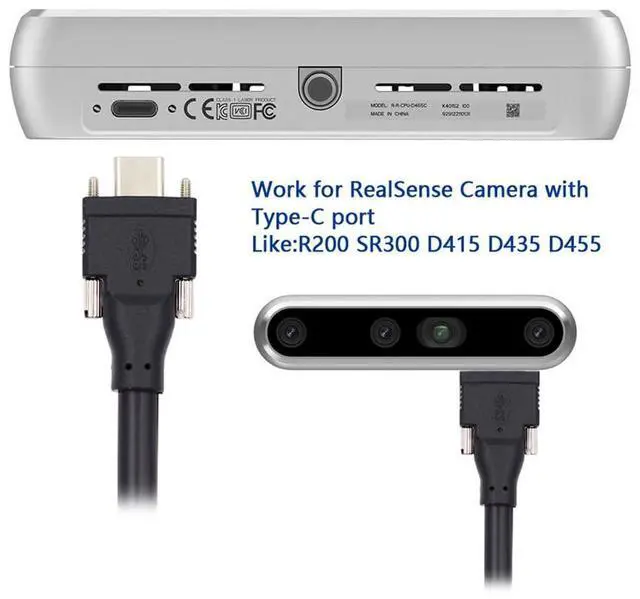 Alt view image 3 of 7 - Vszerda USB C USB 3.1 Type-C Dual Locking Connector to Standard USB3.0 Data Transfer Cable with Panel Mount Screw for Camera 16.4FT/5M