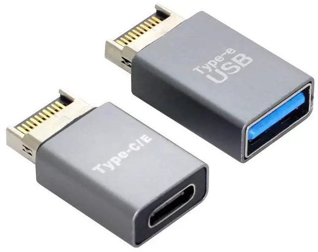 Alt view image 7 of 7 - Vszerda 2pcs USB 3.1 Front Panel Header Male Type-E to Type-A & Type-C USB-C Motherboard Extension Data Adapter