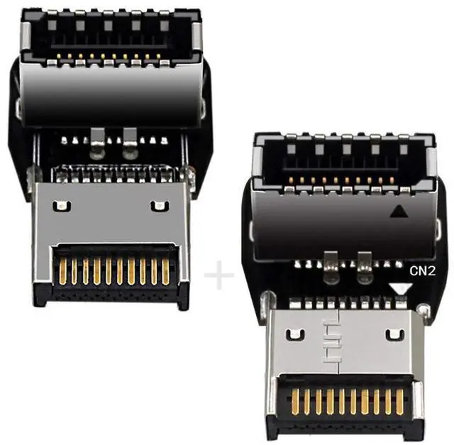 Main image of Vszerda 2pcs USB 3.1 Front Panel Header Male to Female Type-E Motherboard Extension Data Adapter
