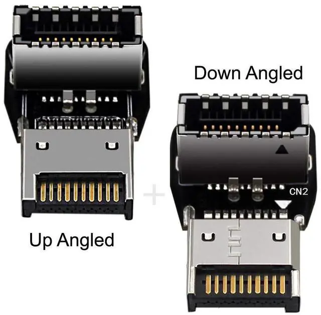 Alt view image 4 of 7 - Vszerda 2pcs USB 3.1 Front Panel Header Male to Female Type-E Motherboard Extension Data Adapter