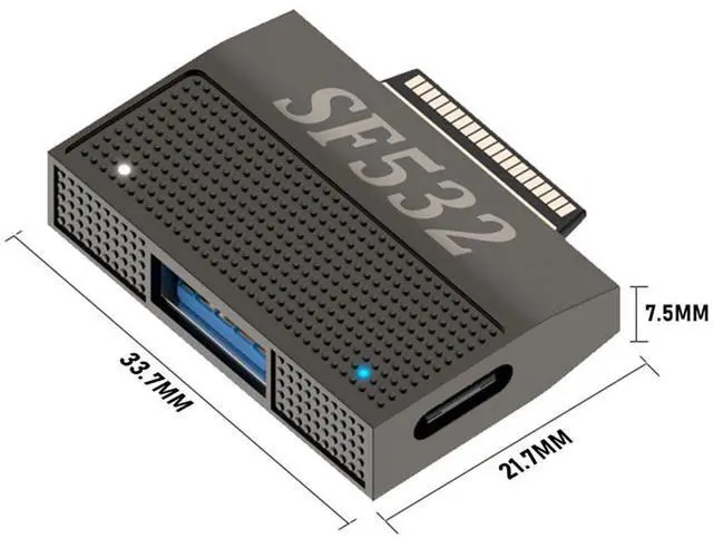 Alt view image 2 of 7 - Vszerda USB3.1 Type-A & Type-C USB-C 15V to SF532 Magnetic Data Charge Adapter for Surface Pro9 Pro8 Pro7 Pro6 Pro X Go Book