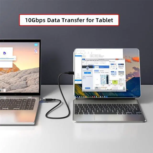 Alt view image 3 of 7 - Vszerda 3pcs/Set USB-C Adapter Type-C Smart LED to USB3.2 Type-A Adapter OTG 10Gbps 40Gbps 120W 240W Data Fast Charging Tester Detector