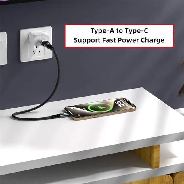 Alt view image 5 of 7 - Vszerda 3pcs/Set USB-C Adapter Type-C Smart LED to USB3.2 Type-A Adapter OTG 10Gbps 40Gbps 120W 240W Data Fast Charging Tester Detector