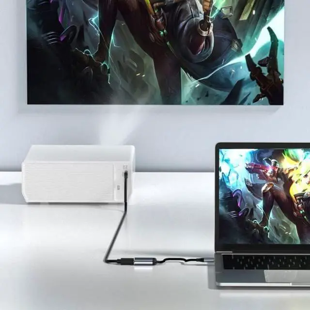 Alt view image 4 of 6 - Vszerda Type C USB3.1 USB-C to HDMI VGA Converter HDTV Multiport Displays Adapter 4K 60hz 1080p with Female PD 100W Power Port