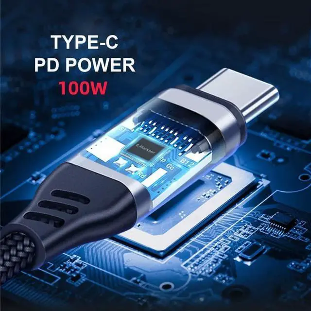 Alt view image 7 of 7 - Vszerda Type C USB3.1 USB-C to HDMI 4K Dual USB 3.0 HUB Converter HDTV Multiport Adapter 60hz with Female 100W PD Power Port