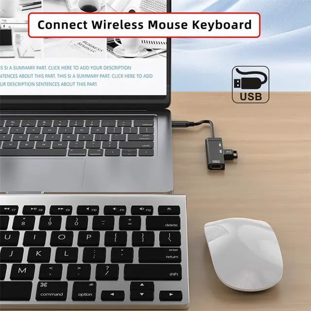 Alt view image 6 of 7 - Vszerda USB-C Type-C to HDMI Multiport Adapter 4K@120hz USB 3.0 OTG Converter HDTV with Female PD 100W Power Port