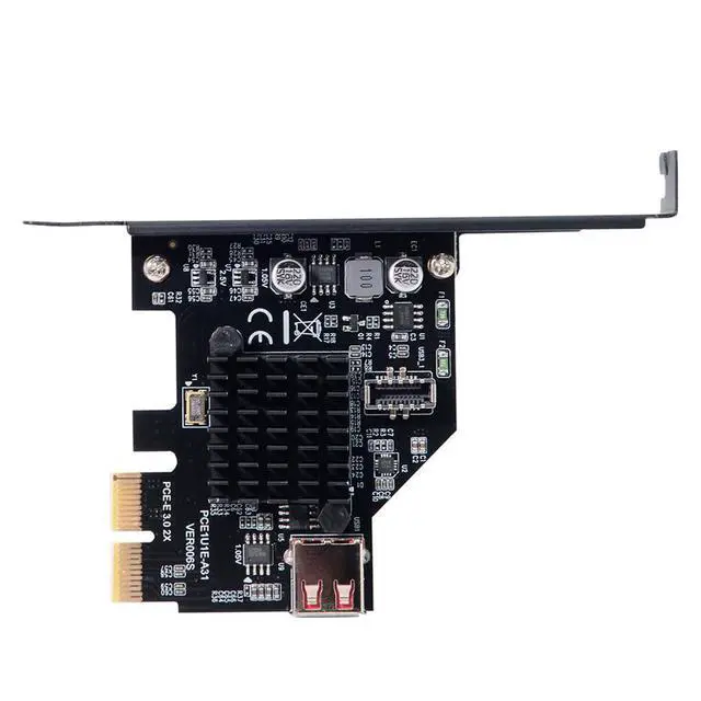 Alt view image 4 of 7 - Vszerda USB 3.1 Front Panel Socket USB 2.0 to PCI-E Express Adapter Card for Motherboard Black