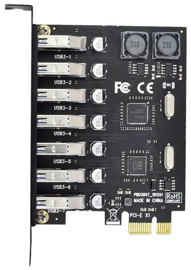 Main image of Vszerda 7 Ports PCI-E to USB 3.0 HUB PCI Express Expansion Card Adapter 5Gbps for Motherboard