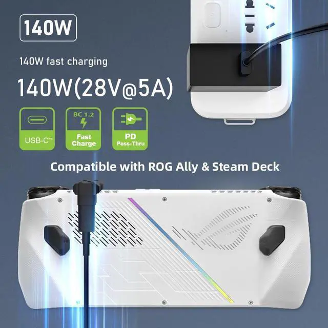 Alt view image 4 of 7 - Vszerda 20Gbps Opposite U Shape Back Angled USB3.1 Type C Male to Female Power Data Video Adapter Compatible with ROG Ally Steam Deck Phone NS Switch