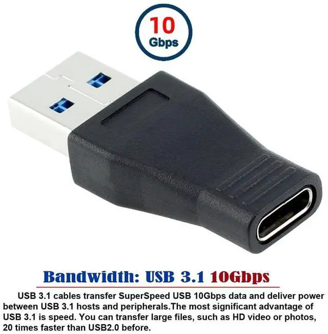 Alt view image 3 of 7 - Vszerda USB 3.1 USB-C Type C Female to USB 3.0 A Male Data Adapter for Tablet Mobile Phone MacBook