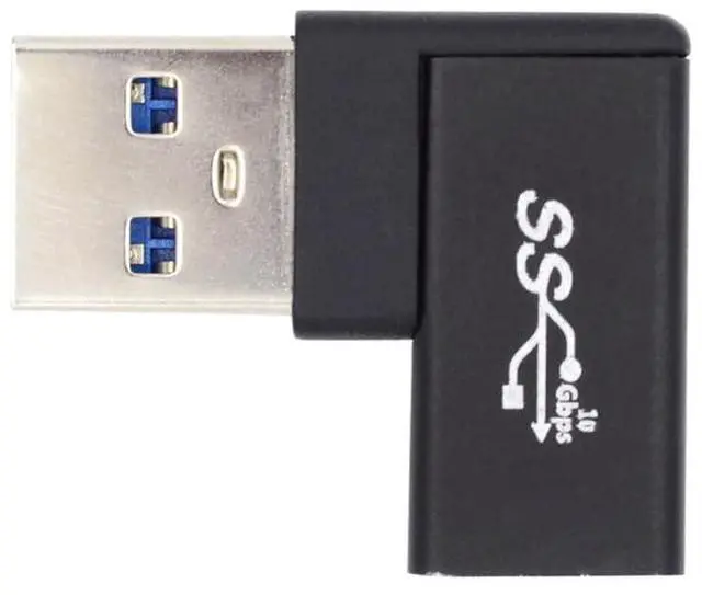 Alt view image 2 of 7 - Vszerda 90 Degree Left Angled USB-C Type C Female to USB 3.0 A Male Data Adapter Flat Horizontal for Laptop Desktop