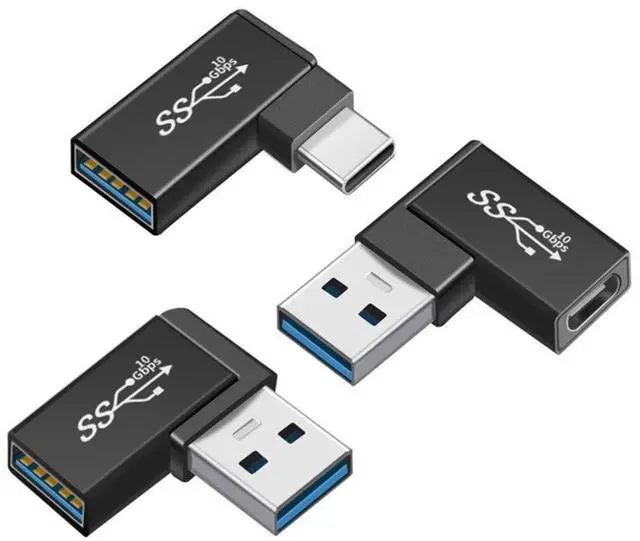 Main image of Vszerda 3pcs/lot Angled 90 Degree USB 3.1 Type C Male Female to USB3.0 Type A Female OTG Data 10Gbps Adapter