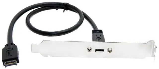 Alt view image 7 of 7 - Vszerda USB-C Cable USB 3.1 Type-E Front Panel Header to USB-C Type-C Female Extension Cable 40cm with Panel Mount Screw