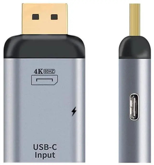 Alt view image 4 of 7 - Vszerda USB-C Type C Female Source to Displayport DP Sink HDTV & PD Power Adapter 4K 60hz 1080p for Phone & Laptop